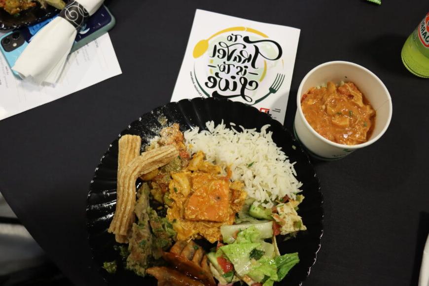 a plate of food from the international dinner